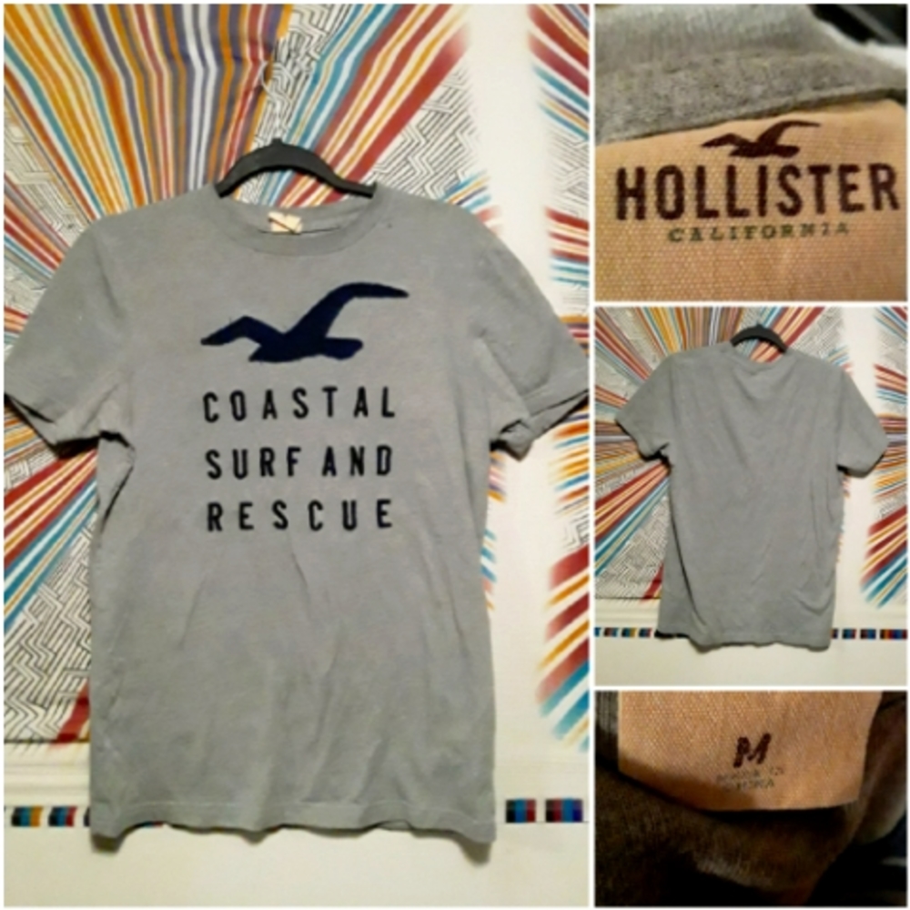 Hollister Unisex Medium Grey Teeshirt